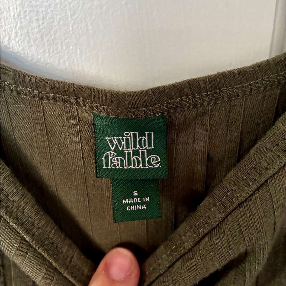 Wild Fable Dark Green Ribbed Tank Top - Picture 2 of 3